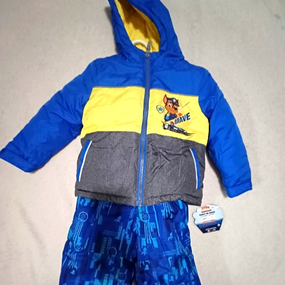 NWT Paw Patrol 2t blue and yellow snowsuit